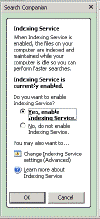 Enable/Disable Indexing Service